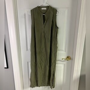 Olive Green Sleeveless Maxi Dress